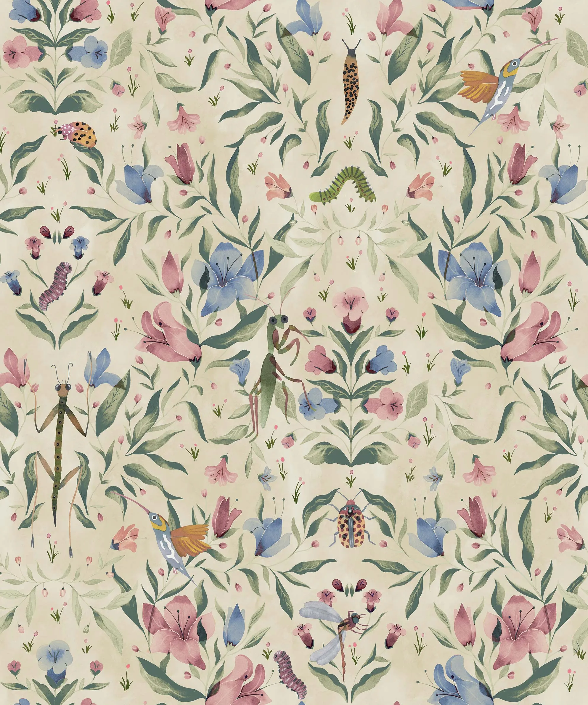 Обои для стен CoDe Flora 00083_FLORA_ReadyRoll_MERIGGIO_SILVER-PINK_LW