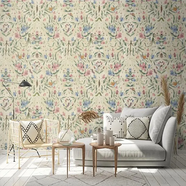 Обои для стен CoDe Flora 00083_FLORA_ReadyRoll_MERIGGIO_SILVER-PINK_LW #2