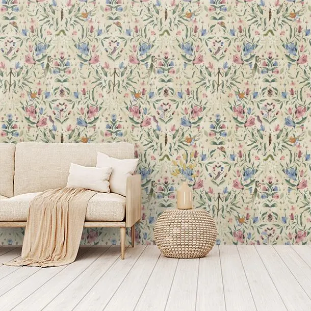 Обои для стен CoDe Flora 00083_FLORA_ReadyRoll_MERIGGIO_SILVER-PINK_LW #5