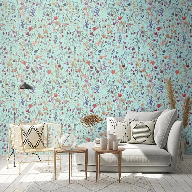 Обои для стен CoDe Flora 00104_FLORA_ReadyRoll_CAMPO-FIORITO_POWDER-BLUE_LW #2