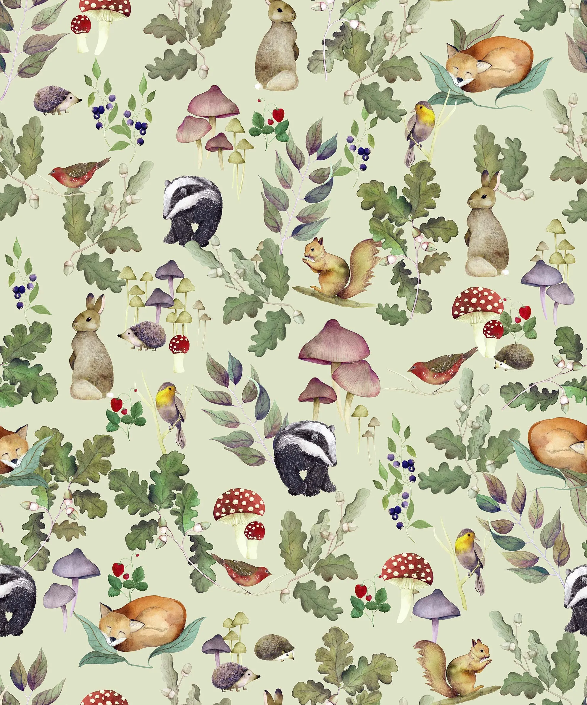 Обои для стен CoDe Flora 00122_FLORA_ReadyRoll_SOTTOBOSCO_CELADON_LW