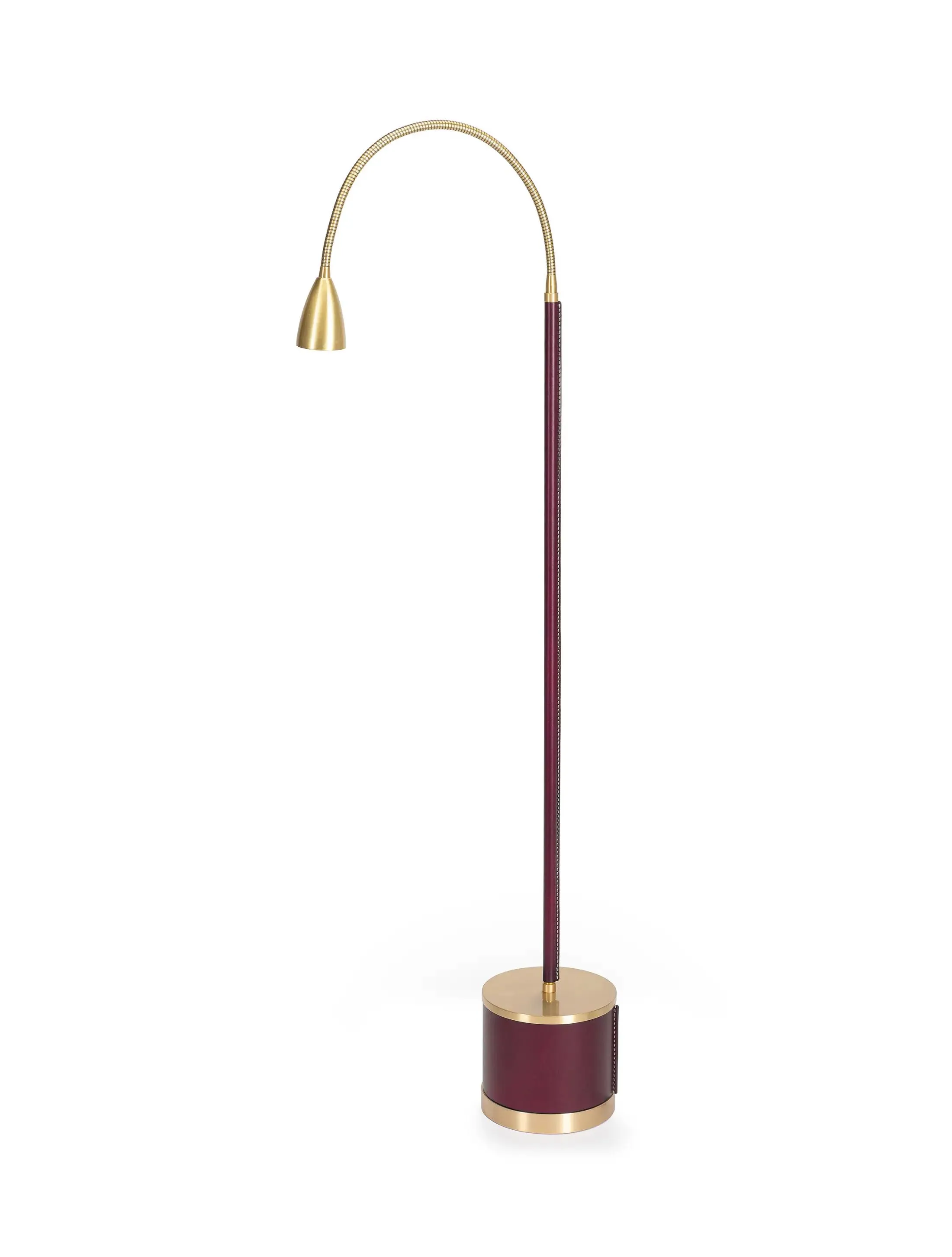 Торшер Floor-Flexi-BrushedBrass-Burgundy