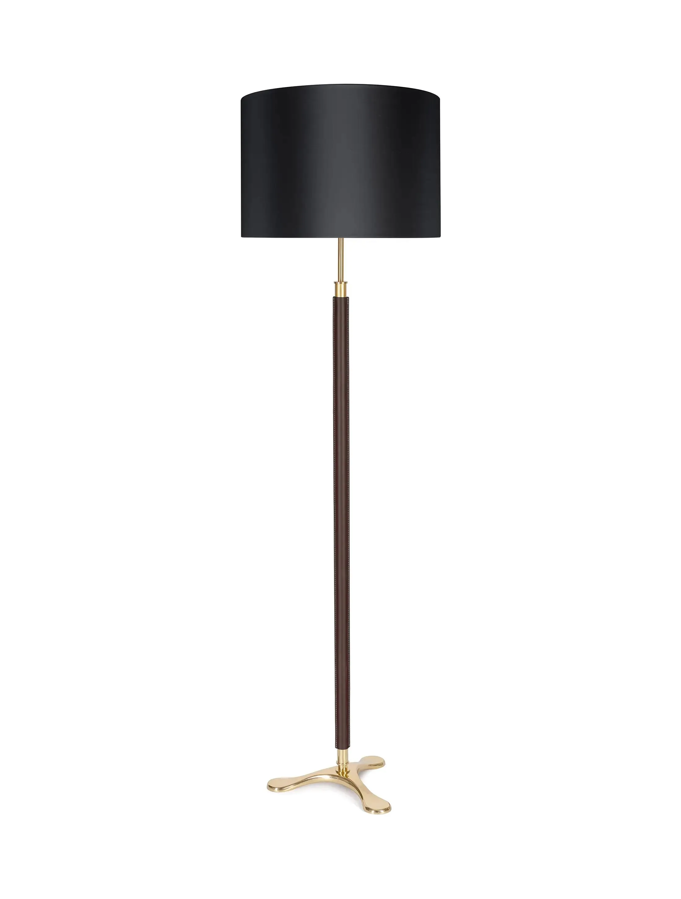 Торшер Floor-Tripod-PolishedBrass-Chocolate