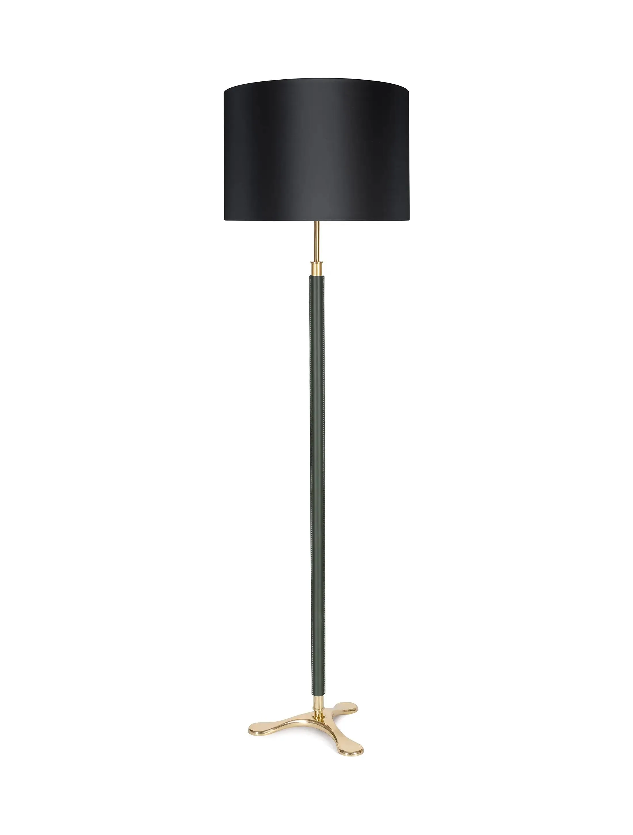 Торшер Floor-Tripod-PolishedBrass-Green