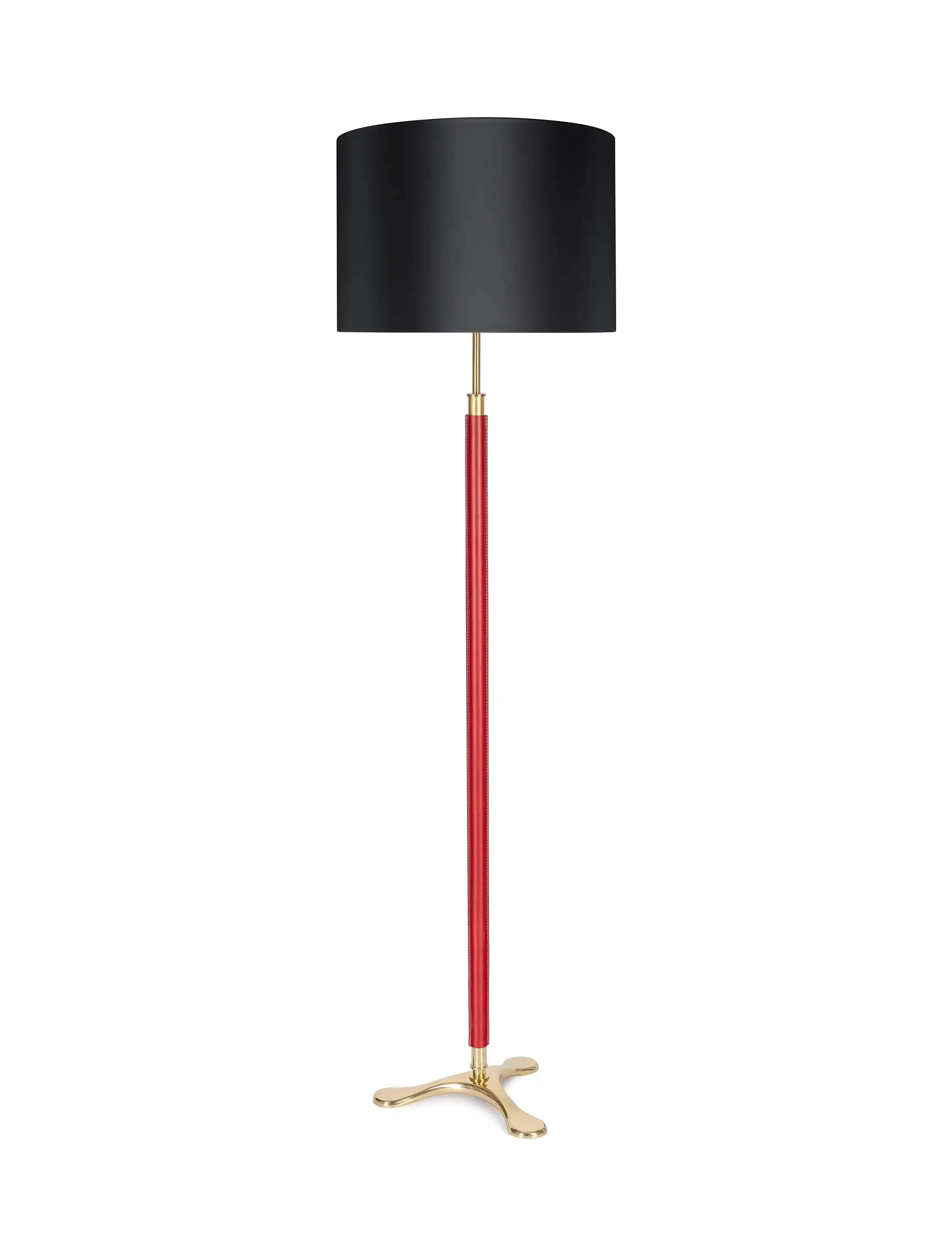 Торшер Floor-Tripod-PolishedBrass-Red