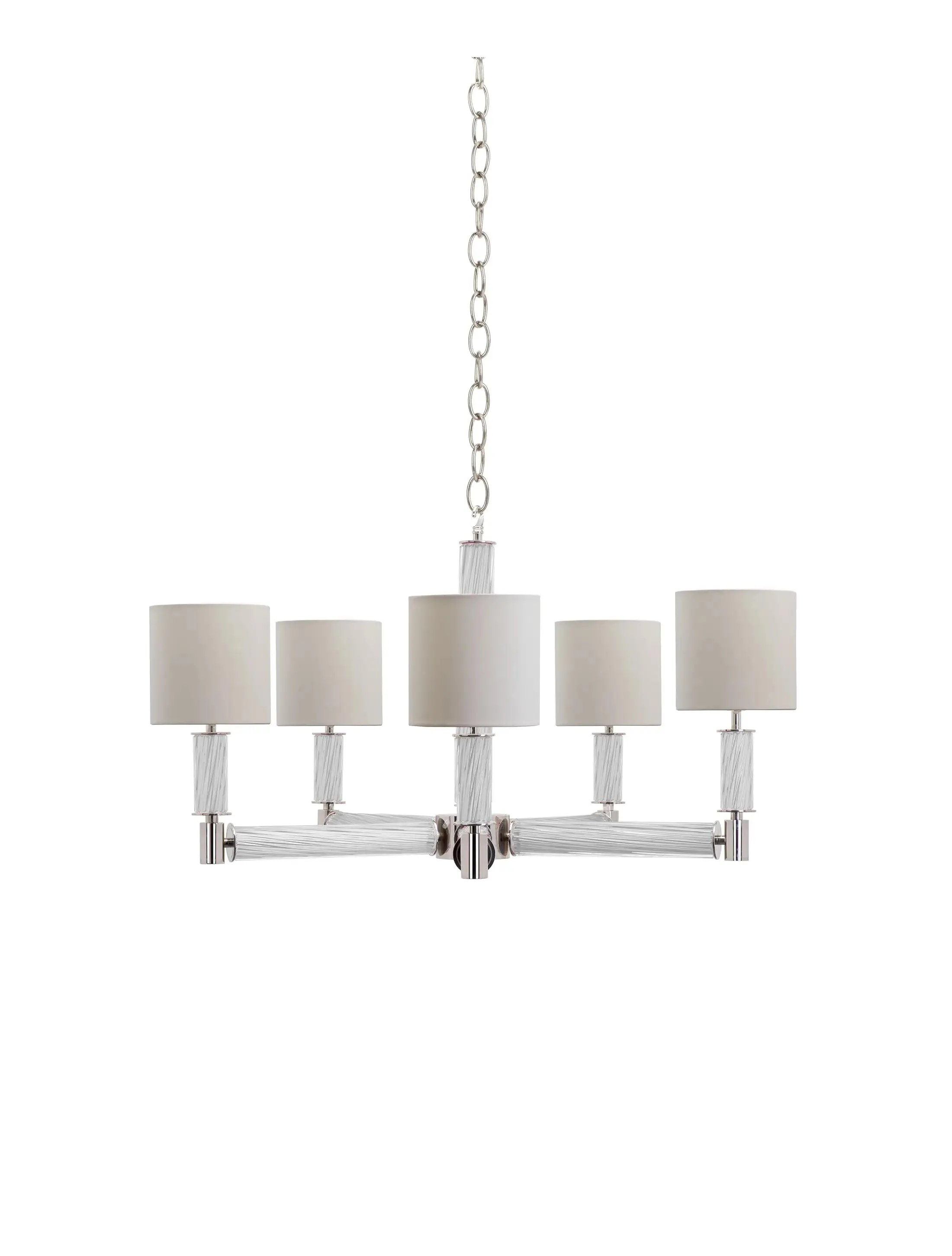 Люстра Pendant-Chelsea-Twist-PolishedNickel-OpalWhite