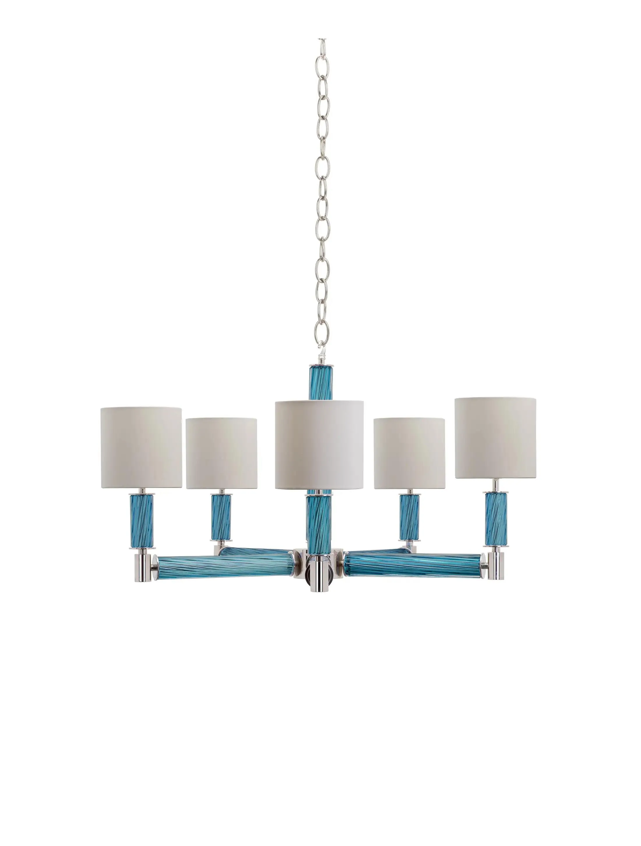 Люстра Pendant-Chelsea-Twist-PolishedNickel-Turquoise