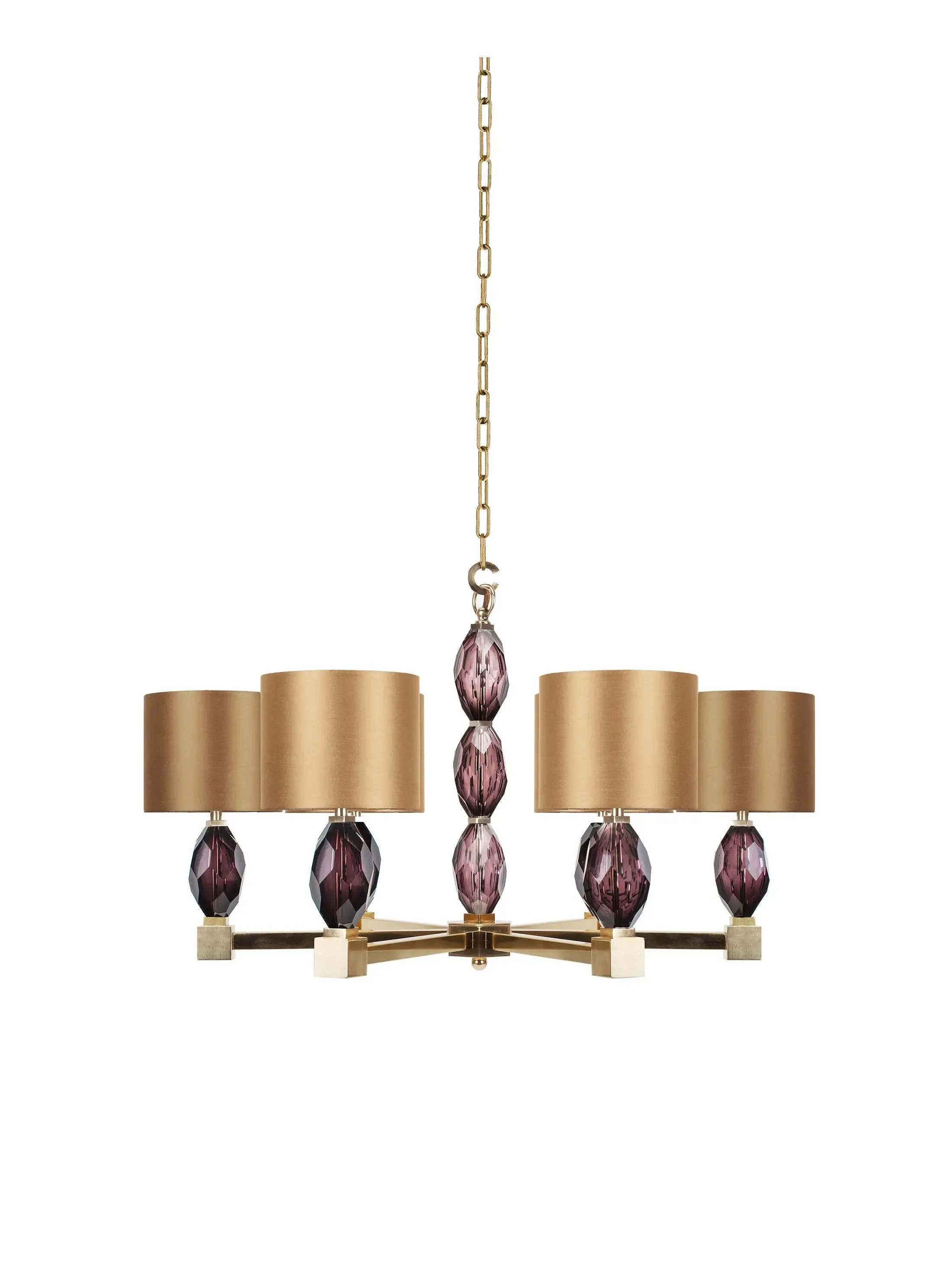 Люстра Pendant-Jewel-PolishedBrass-Aubergine