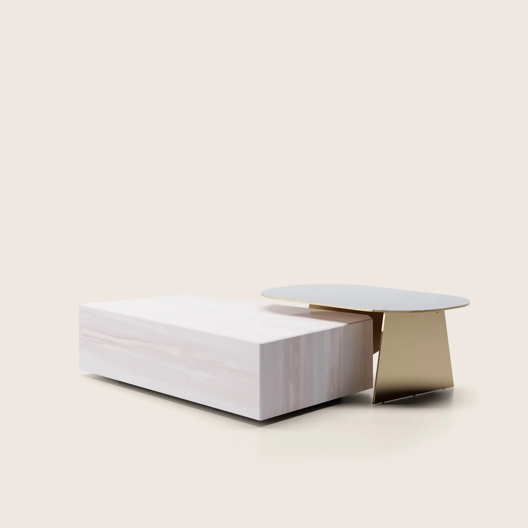 Журнальный столик IMPERFECT-COMPOSIZIONE-MARBLE-METAL_SFONDO-BEIGE