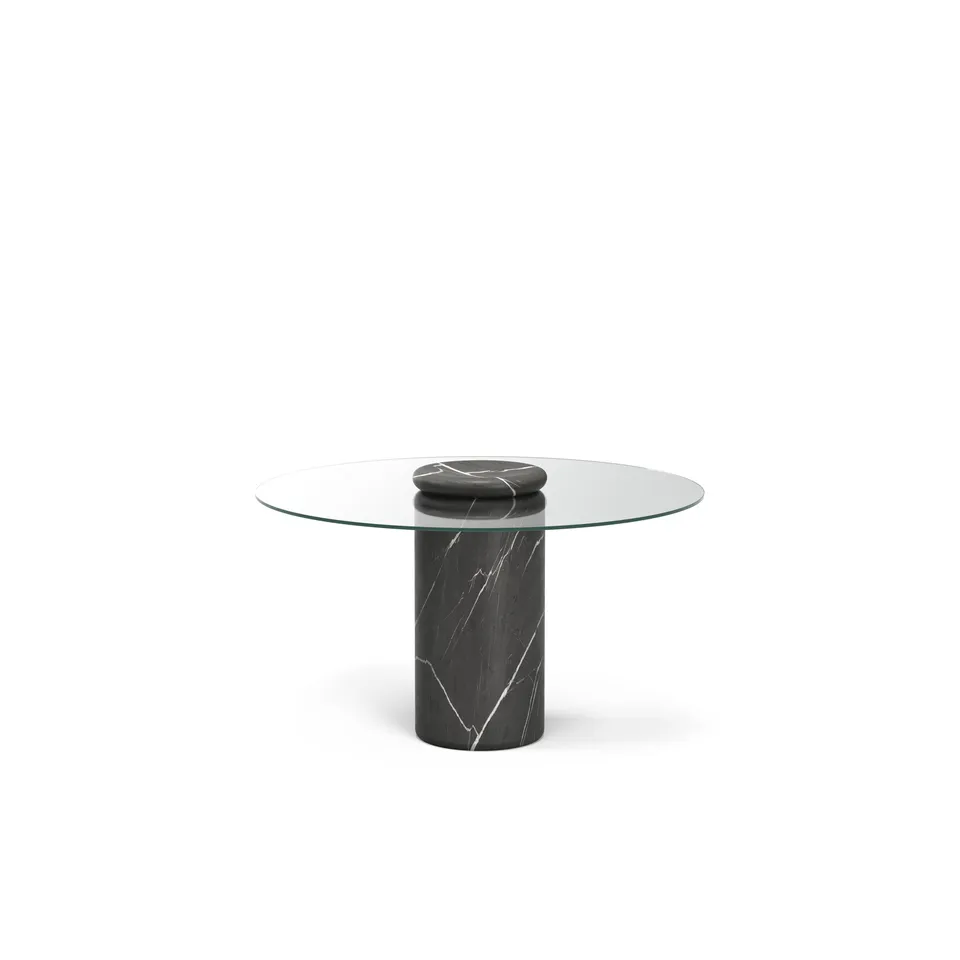 Стол Castore_Dining_Table_Pietra_Grey_Clear_Gla