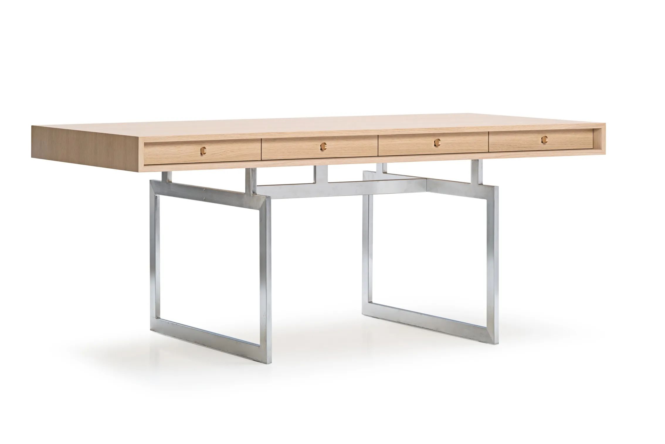 Стол Office_desk_Natural_Oak_Stainless_Steel_frame_Angle